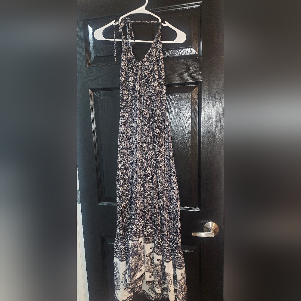 Black and White Patterned Maxi Dress